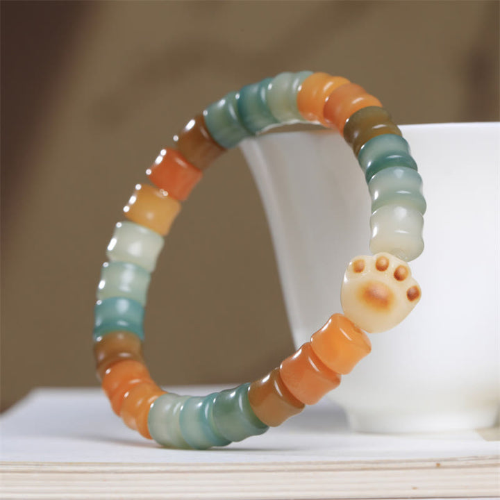 Buddha Stonesカラフルな菩提樹の実 猫の足跡 知恵のブレスレット - image 2