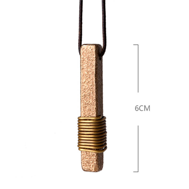 Buddha Stonesヴィンテージテクスチャデザイン真鍮銅富ネックレスペンダント - image 12