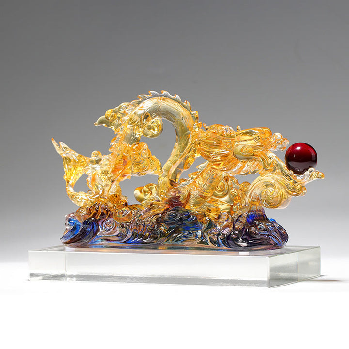 Buddha Stones手作り 龍 琉璃 クリスタル アートピース 保護力 強度 自宅 オフィス 装飾 - image 2