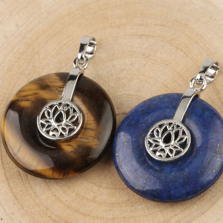 Buddha Stones各種クリスタルアメジストピンククリスタルロータスヒーリングネックレスペンダント