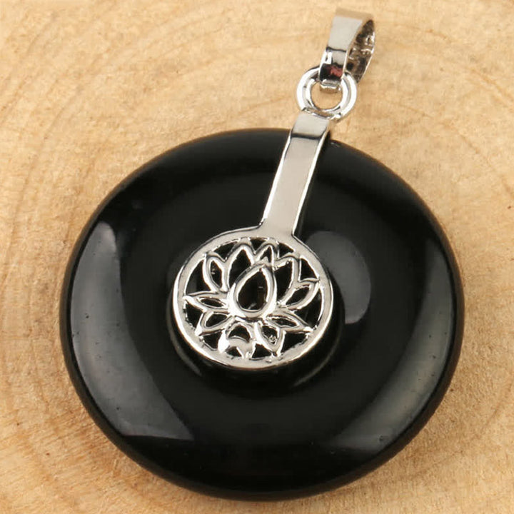 Buddha Stones各種クリスタルアメジストピンククリスタルロータスヒーリングネックレスペンダント