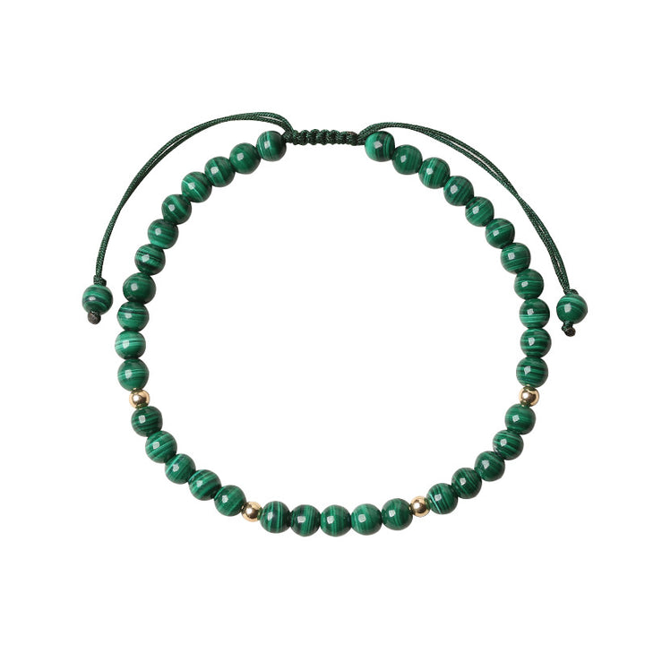 Buddha Stones天然マラカイト 保護 静寂 ストリングブレスレット - image 5