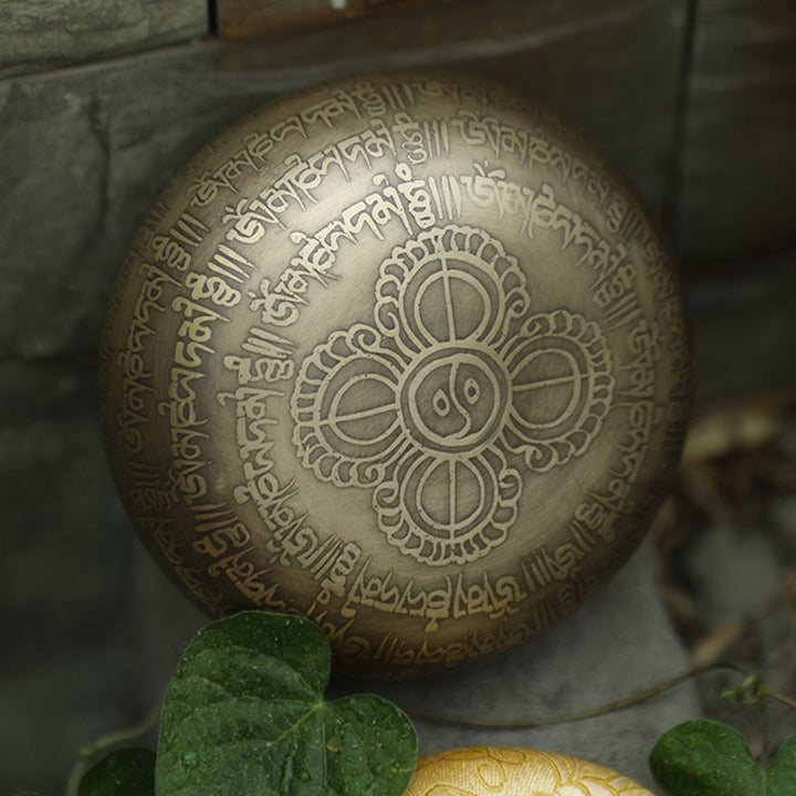 集中力と瞑想のための手作りのBuddha Stonesチベットサウンドボウル平和な幸福シンギングボウルセット