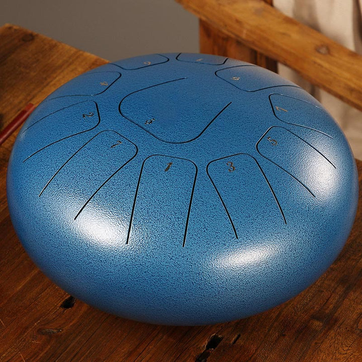 Buddha Stonesスチールタンドラム サウンドヒーリング マインドフルネス瞑想 ヨガドラムキット 11音 8インチ - スティールブルー - image 20