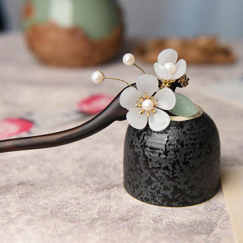 Buddha Stones黒檀の花 守護の祝福 簪飾り