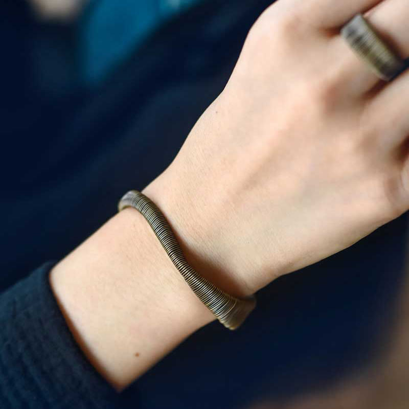 Buddha Stonesシンプルデザイン 真鍮銅 幸運 富 調節可能 カフブレスレット - image 9