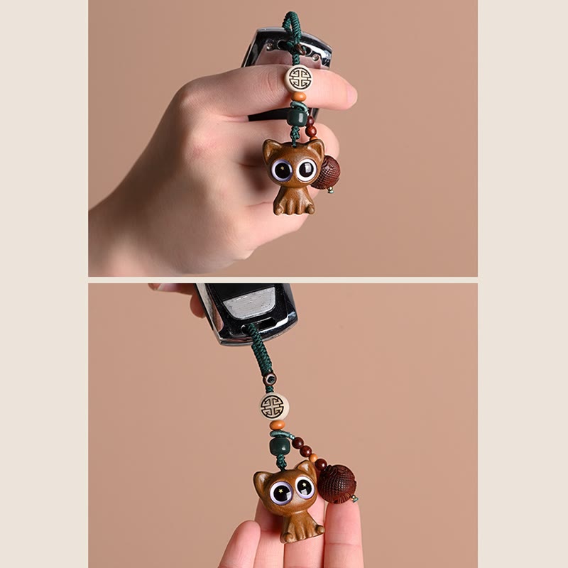 Buddha Stones緑白檀 招き猫 鯉 癒し キーチェーン 携帯電話 吊り下げ装飾 - image 26