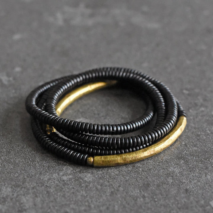 Buddha Stones黒檀銅 バランス 多層ブレスレット - image 3