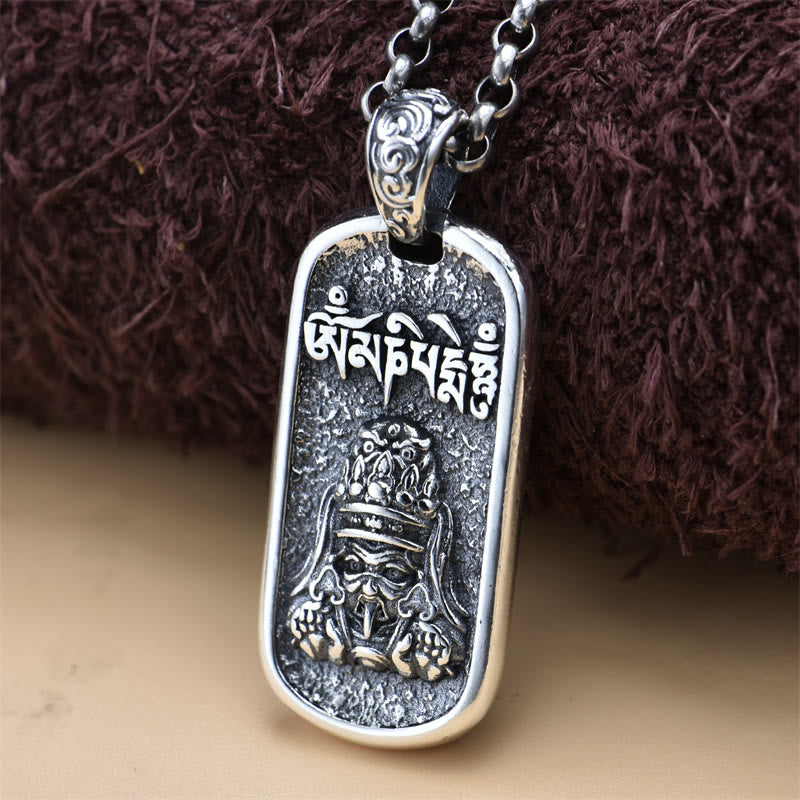 Buddha Stones925 スターリングシルバー ザキラム 富の女神オーム・マニ・パドメ・フム平和のネックレス ペンダント - image 0