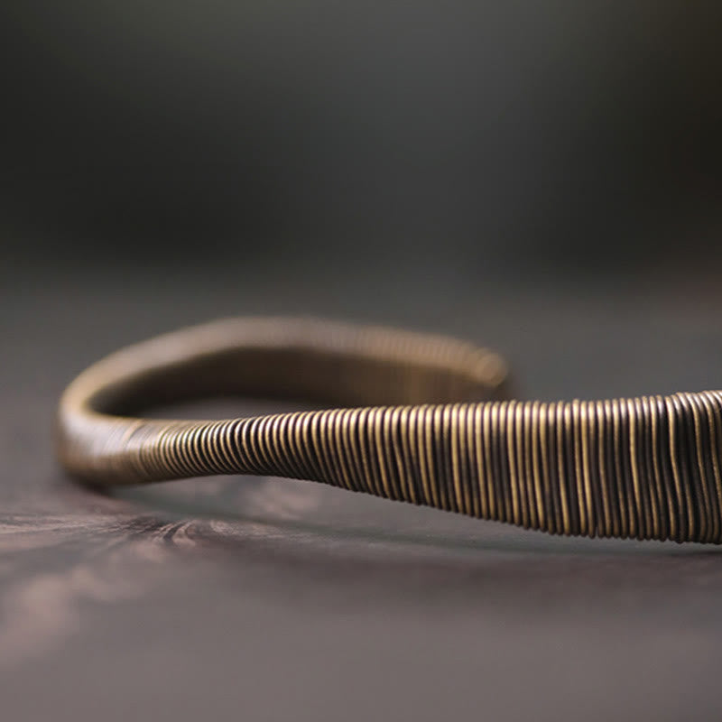 Buddha Stonesシンプルデザイン 真鍮銅 幸運 富 調節可能 カフブレスレット - image 4