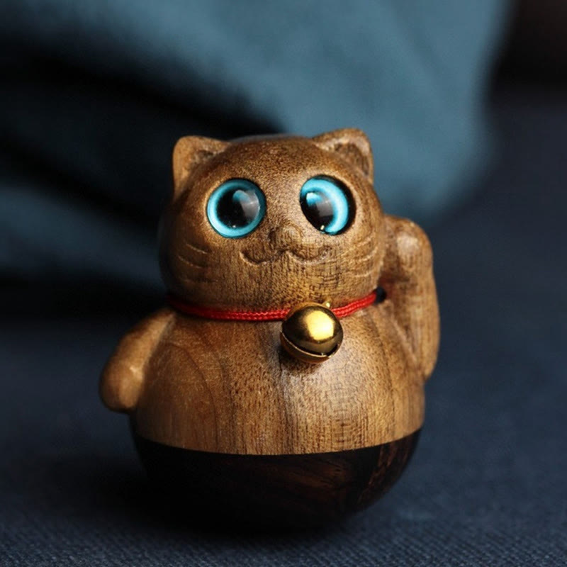 Buddha Stonesミニ招き猫子猫フィービー・ジェンナン木製祝福飾り - image 17