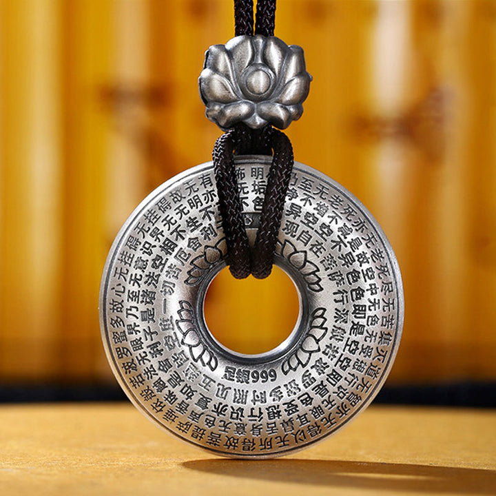 Buddha Stones999スターリングシルバー 般若心経 蓮華座平和のお守りチャームネックレスペンダント - image 6