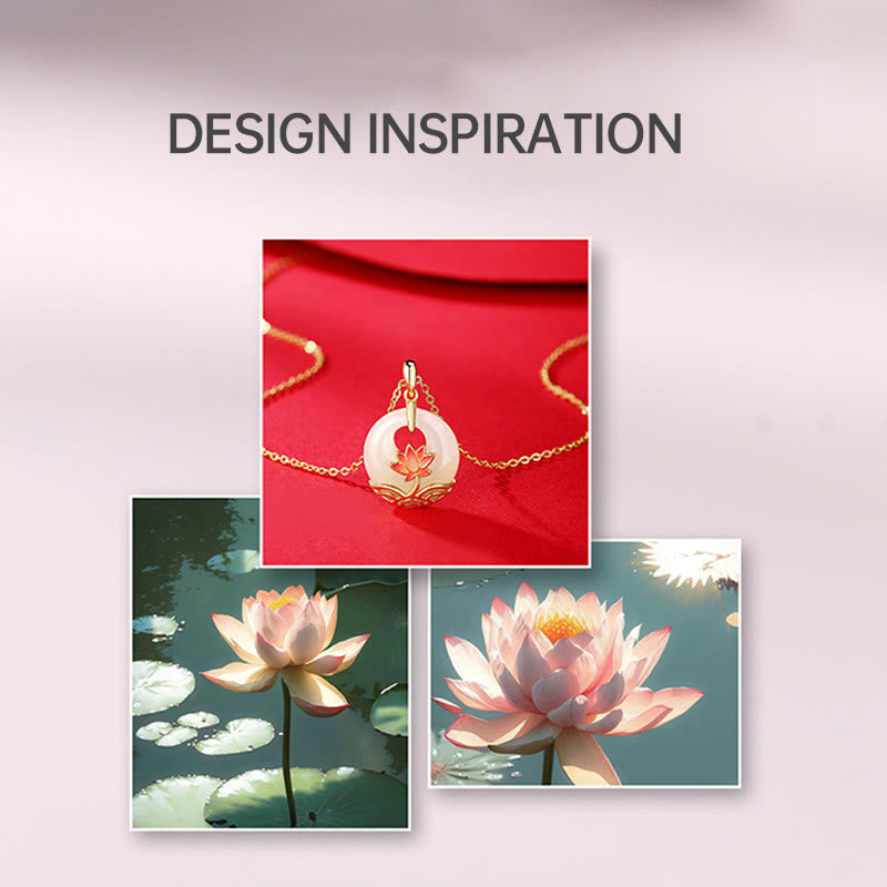 Buddha Stones925スターリングシルバー 和田白翡翠 蓮の花 祝福ネックレスペンダント - image 7