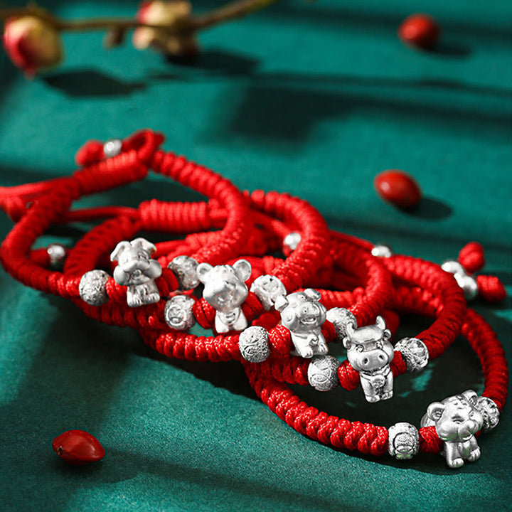 Buddha Stones999 スターリングシルバー 中国十二支 赤いロープ 幸運 手作り 子供用ブレスレット - image 26