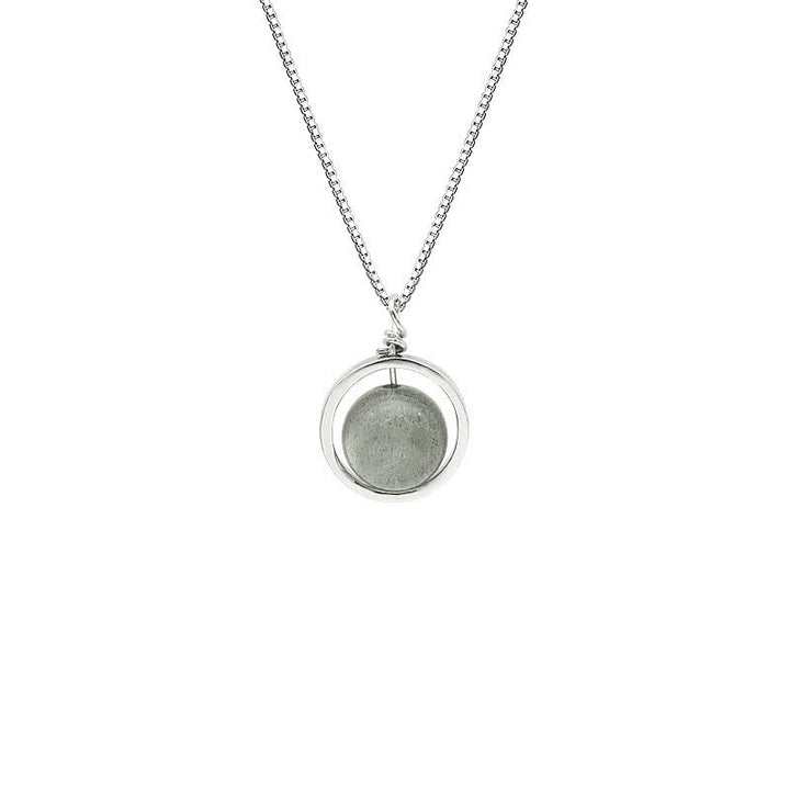 Buddha Stones 925スターリングシルバー ムーンストーン ラブプラネット 回転パターンネックレスペンダント