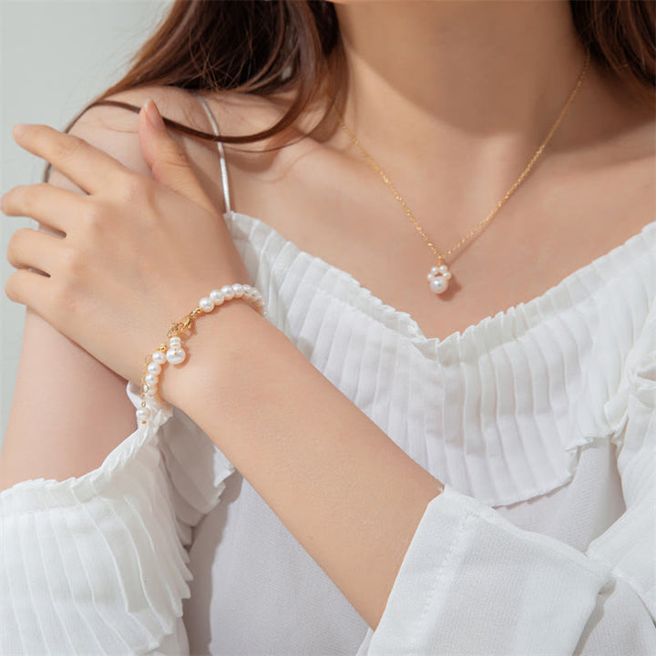 Buddha Stonesパール猫の足跡ヒーリングチェーンブレスレット - image 5