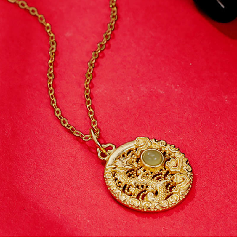Buddha Stones925 スターリングシルバー 龍年 縁起の良い雲 和田翡翠象嵌 幸運のネックレスペンダント - image 4