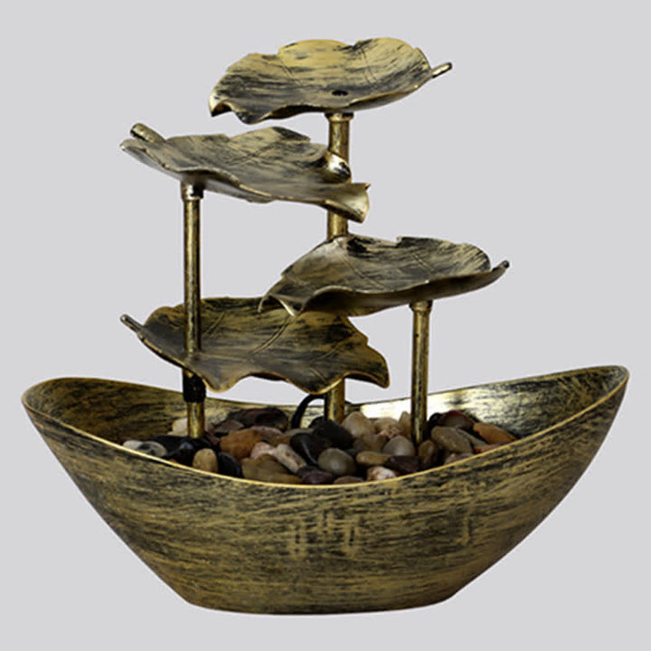 Buddha Stones蓮の葉型 滝 噴水 卓上装飾品 LEDライト付き ホームオフィス デスクトップ装飾 - image 9