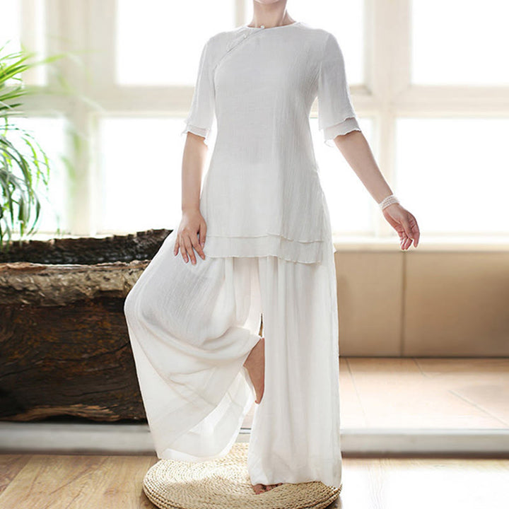 Buddha Stonesヴィンテージ ヨガ 禅 祈り スピリチュアル 瞑想 練習 無地 衣類 レディース セット - image 1