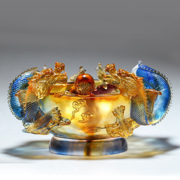 Buddha Stones風水 中国の十二支 龍 手作り 琉璃水晶 アートピース 守護 自宅 オフィス 装飾 - image 0