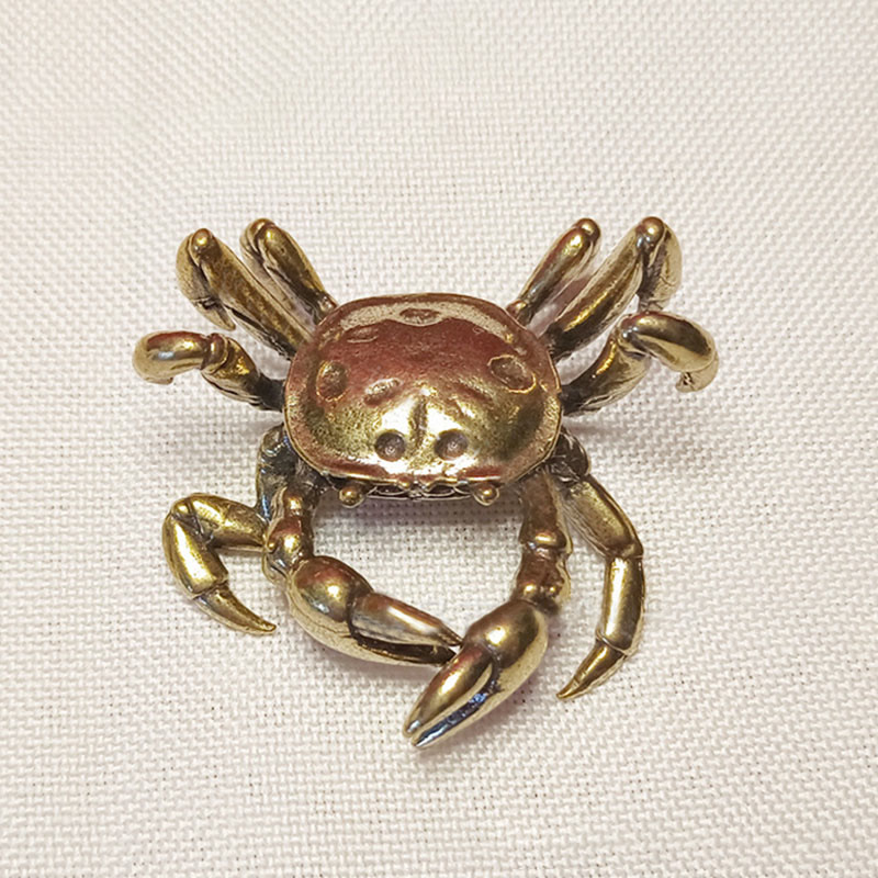 Buddha Stones小型 カエル 亀 鯉 カタツムリ カニ 銅製 富 家の装飾 - カニ - image 22