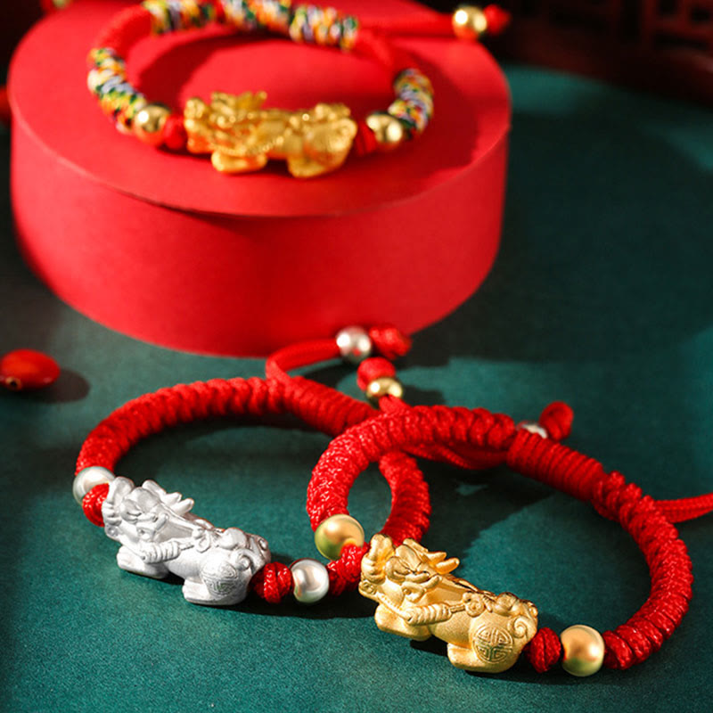 Buddha Stones999 スターリングシルバー 貔貅 富 キングコング ノットストリング 編み込み 子供用ブレスレット - image 16