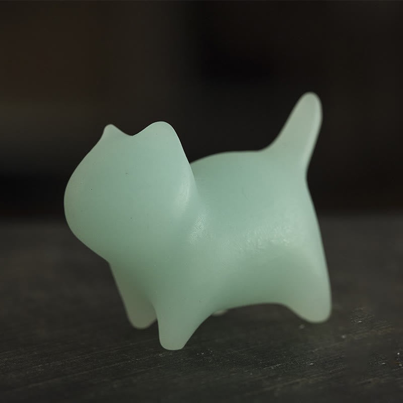Buddha Stones2個 ミニ かわいい 猫 グローストーン 光る 幸運の猫 エネルギー デコレーション - image 4