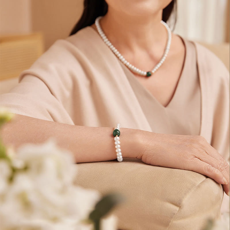 Buddha Stones 925スターリングシルバー 天然真珠 和田翡翠 アクアマリン 知恵 誠実 ネックレス ペンダント ブレスレット - image 5