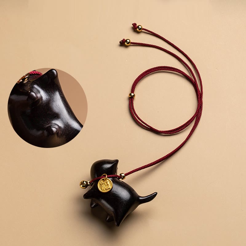Buddha Stones黒檀緑 白檀 招き猫 福 キャラクター幸運繁栄ベル バランス 車 吊り下げ 飾り - image 7