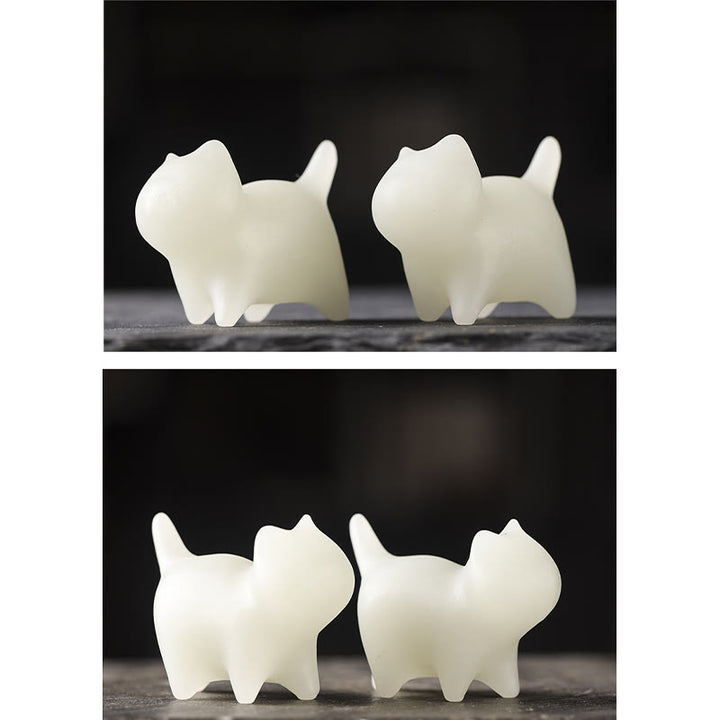 Buddha Stones2個 ミニ かわいい 猫 グローストーン 光る 幸運の猫 エネルギー デコレーション - image 8