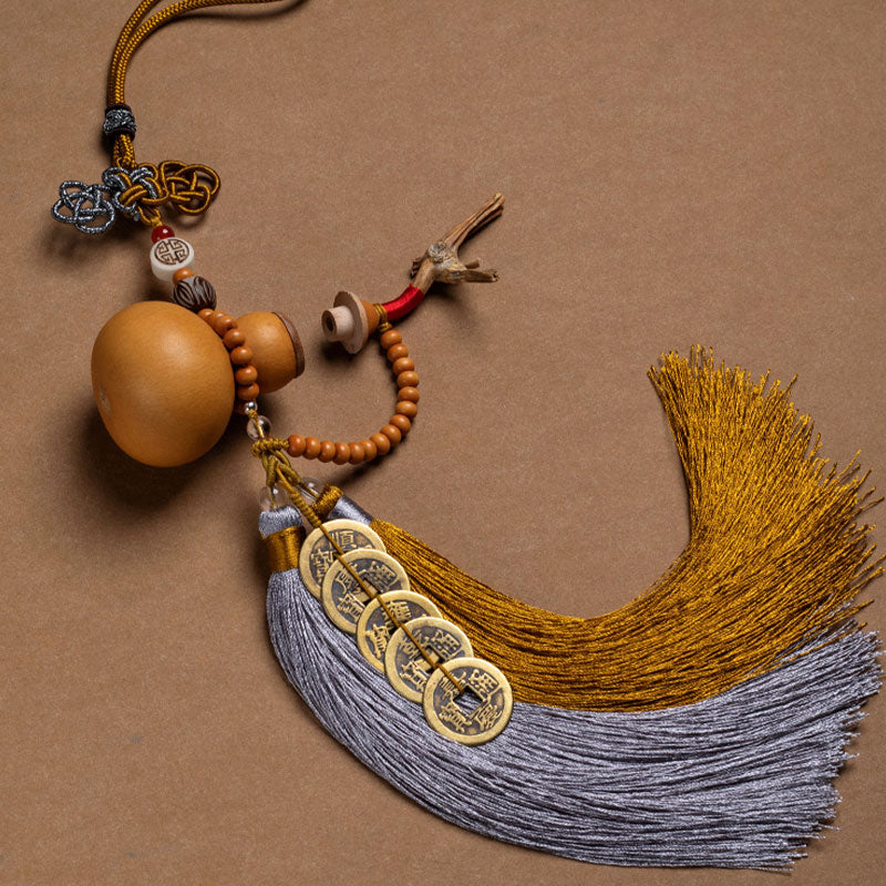 Buddha Stones風水 コイン ひょうたん 中国結び 幸運コイン 五帝 お金 富 タッセル 装飾 - image 17