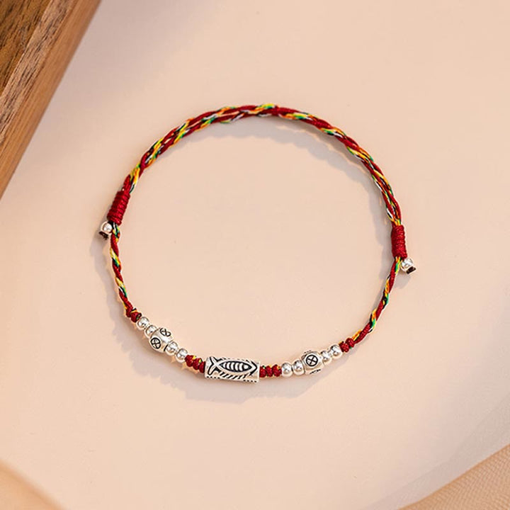 Buddha Stones925 スターリングシルバー 幸運の鯉 編み込み カラフル ストリング ブレスレット アンクレット - image 15