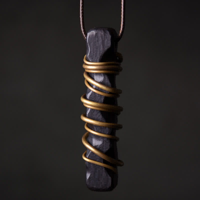 Buddha Stones、チベット産黒檀、真鍮製、バランスピースネックレスペンダント - image 0