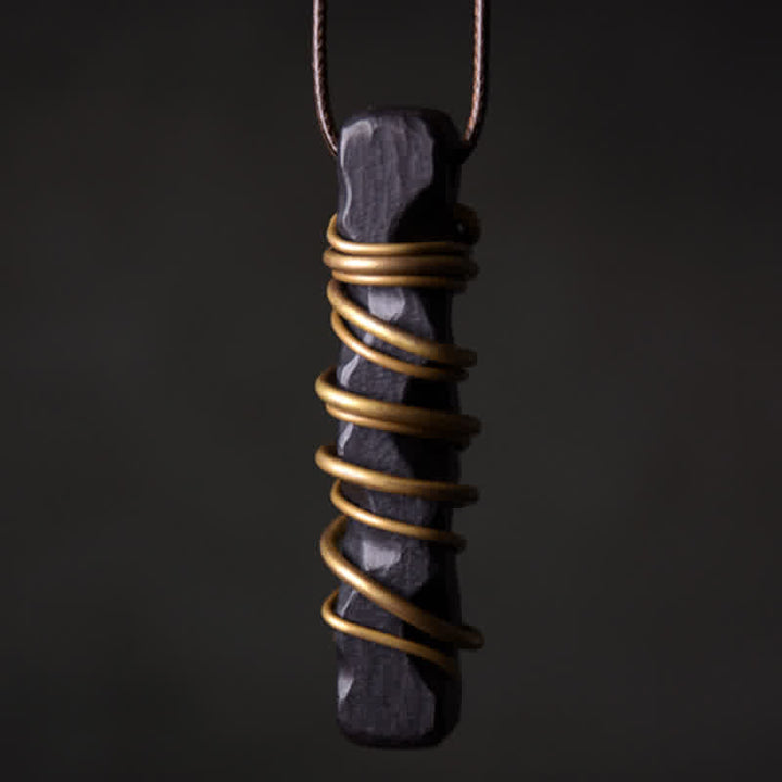 Buddha Stones、チベット産黒檀、真鍮製、バランスピースネックレスペンダント - image 0