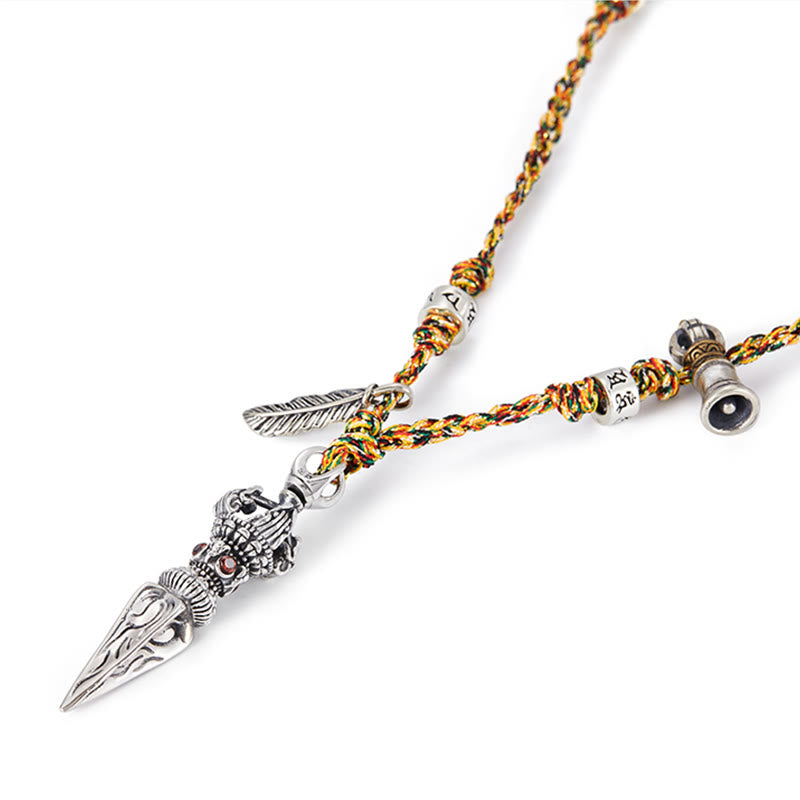 Buddha Stonesチベット ハンドメイド 925 スターリングシルバー ドルジェ ヴァジュラオーム・マニ・パドメ・フムフェザー ストレングス ネックレス ペンダント - image 7