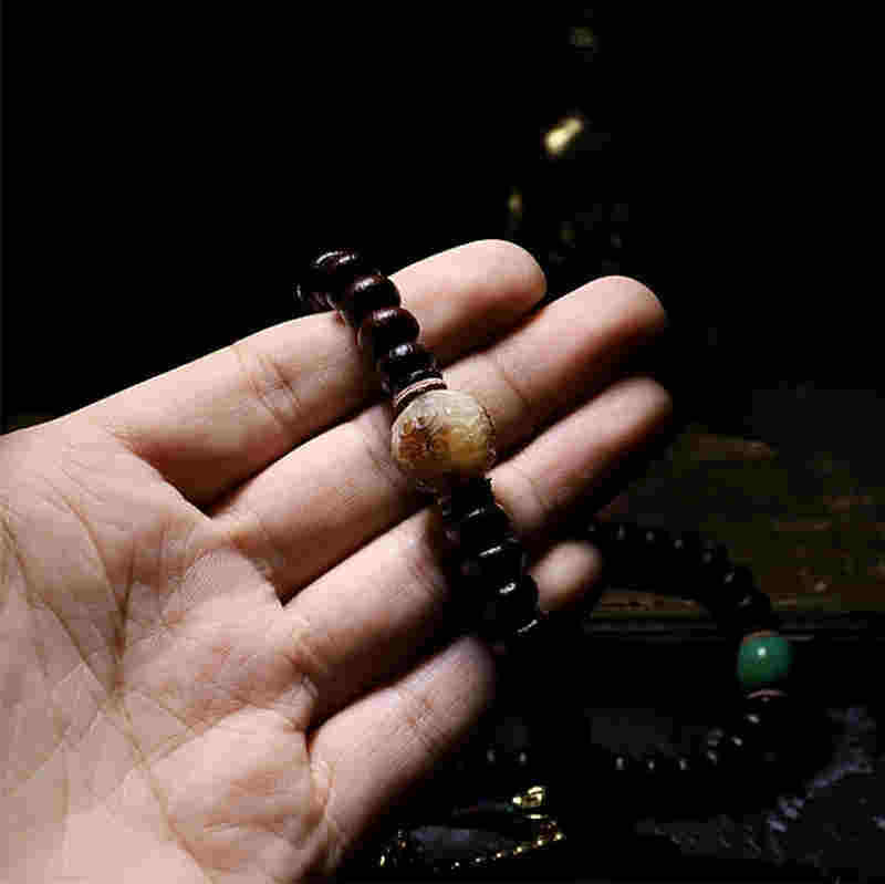 チベットBuddha Stones108 個入りMalaビーズ 紫菩提樹 八卦金剛杵 縁起物 ブレスレット