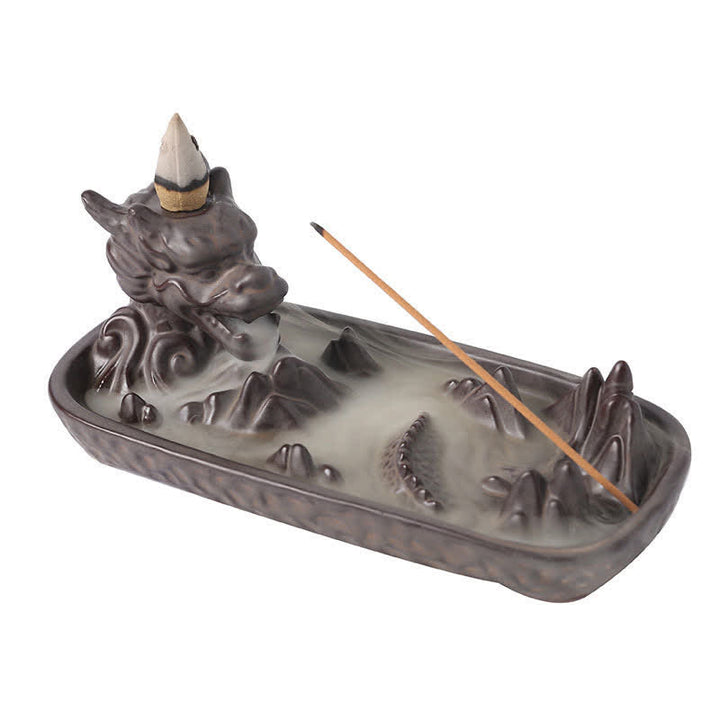 Buddha Stones龍山 力強い 陶器 香炉 装飾