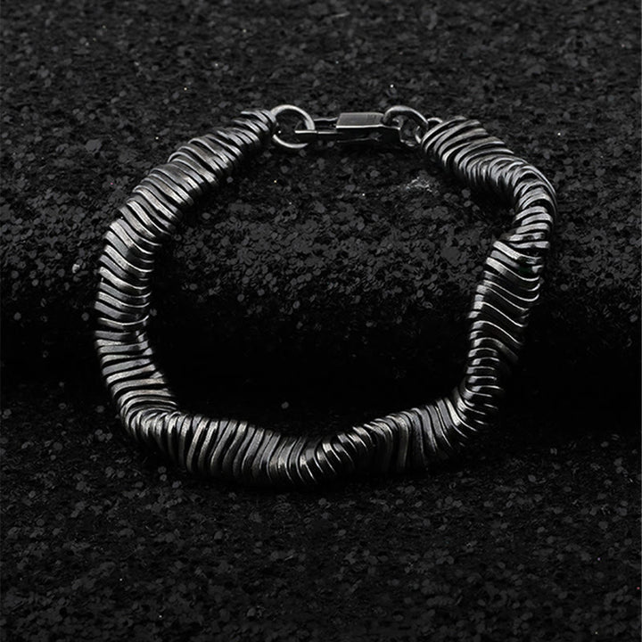 Buddha Stones925スターリングシルバー ヴィンテージツイストデザイン 富と癒しのチェーンブレスレット - image 1
