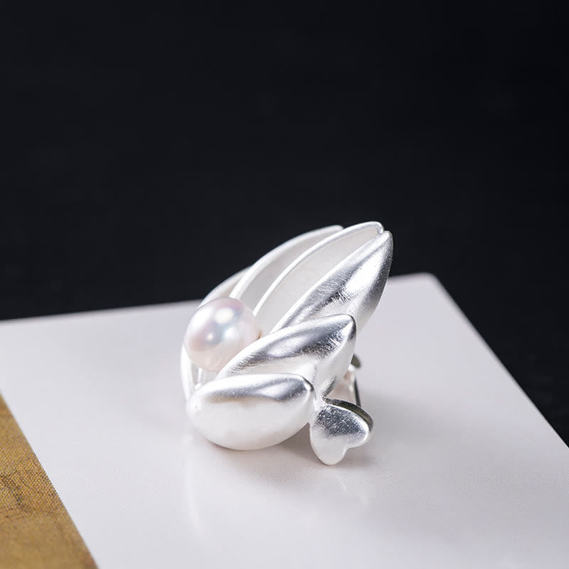 Buddha Stones925スターリングシルバー 蓮の花パール 新たな始まりのブローチ - image 5