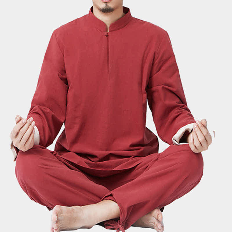 Buddha Stonesスピリチュアル 禅 瞑想 ヨガ 祈り 練習 コットン リネン 衣類 メンズ セット