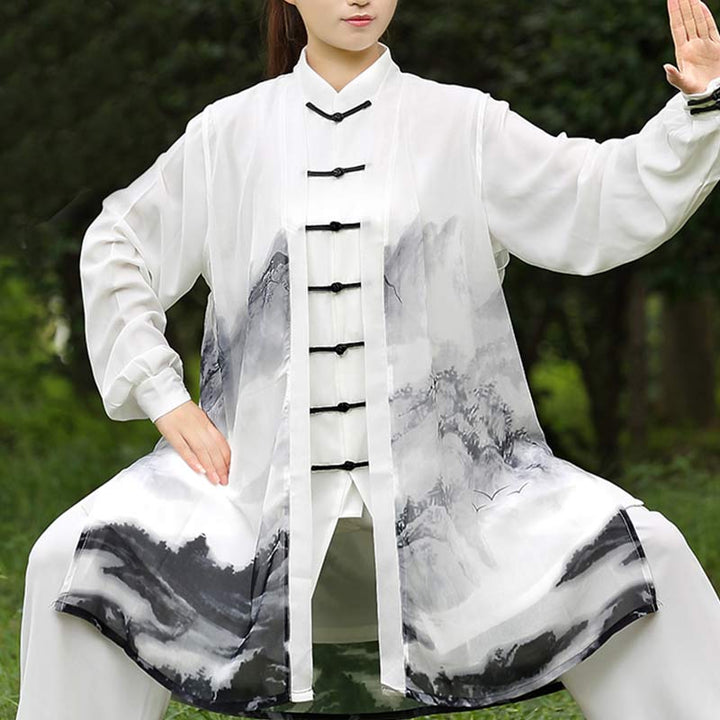 3点セット 水墨画 瞑想 祈り スピリチュアル 禅 太極拳 気功 練習 ユニセックス 服 セット