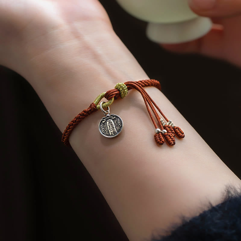 Buddha Stonesハンドメイド 925 スターリングシルバー 五行神 富と幸運の守護 紐編みブレスレット - image 4