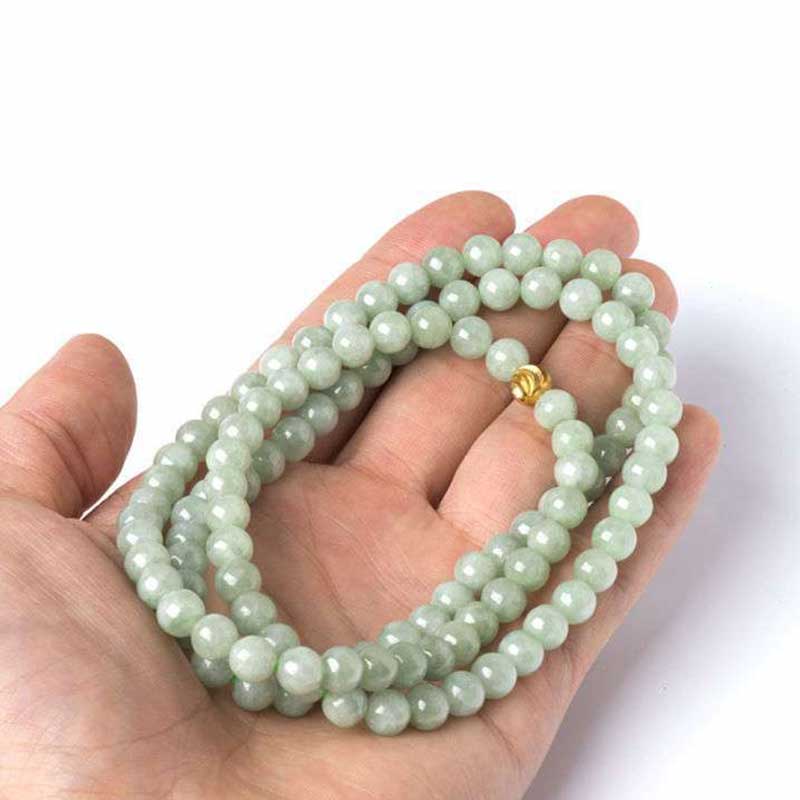 108個のビーズの翡翠の幸運のブレスレットのMala