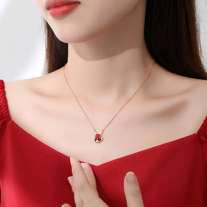 ❗❗❗フラッシュセール -Buddha Stones925 スターリングシルバー 龍年 天然レッドアゲート 龍幸運繁栄を引き寄せる 福 性格強さブレスレットネックレス ペンダント イヤリング - image 9