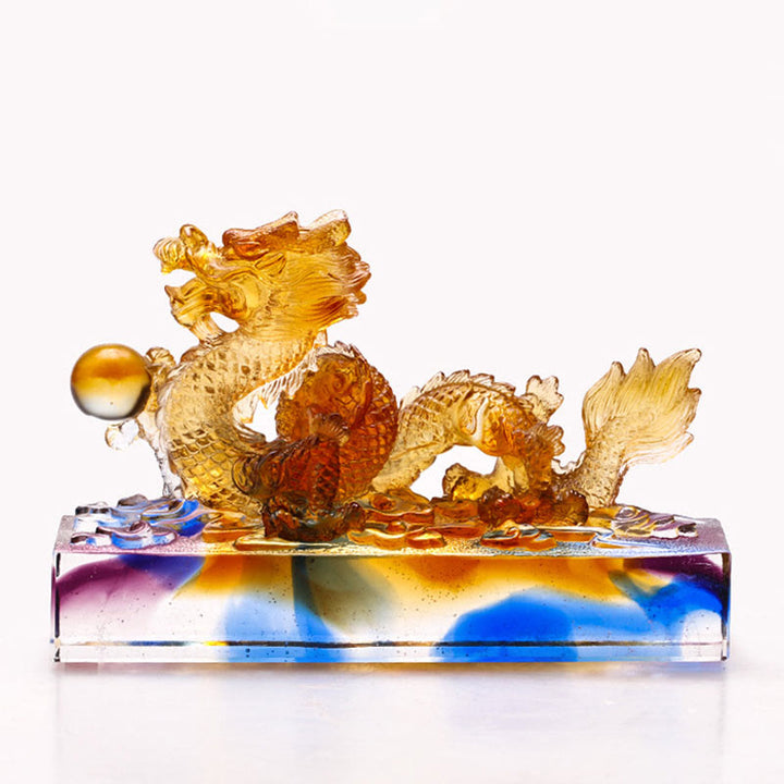 Buddha Stones手作り 多色龍 琉璃 クリスタル アートピース 保護 自宅 オフィス 装飾 - image 1