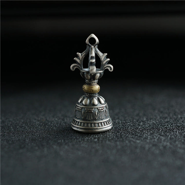 Buddha Stonesチベット 925 スターリングシルバーOm Mani Padme Humジェベル ヴァジュラ 彫刻 悟りのペンダント 吊り下げ装飾