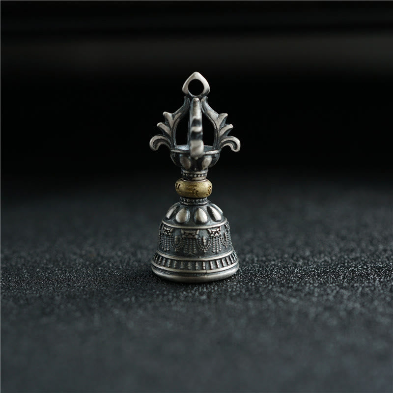 Buddha Stonesチベット 925 スターリングシルバーオーム・マニ・パドメ・フムジェベル ヴァジュラ 彫刻 悟りのペンダント 吊り下げ装飾 - image 1