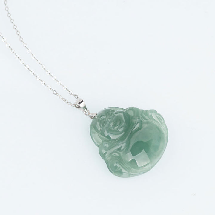 Buddha Stones925スターリングシルバー 笑う仏陀 翡翠 保護 穏やか ネックレス チェーン ペンダント - image 5