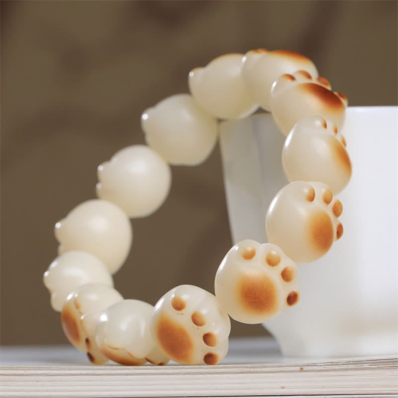 Buddha Stonesかわいい猫の足爪 菩提樹 平和ブレスレット - 16～17mm - image 1