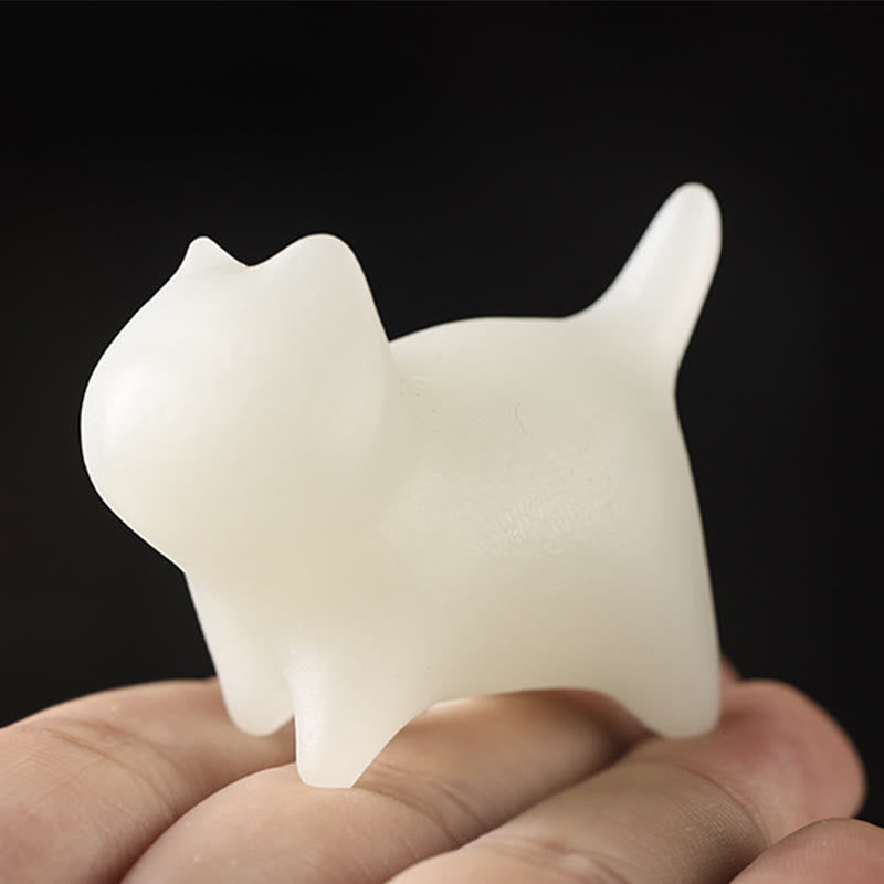 Buddha Stones2個 ミニ かわいい 猫 グローストーン 光る 幸運の猫 エネルギー デコレーション - image 6